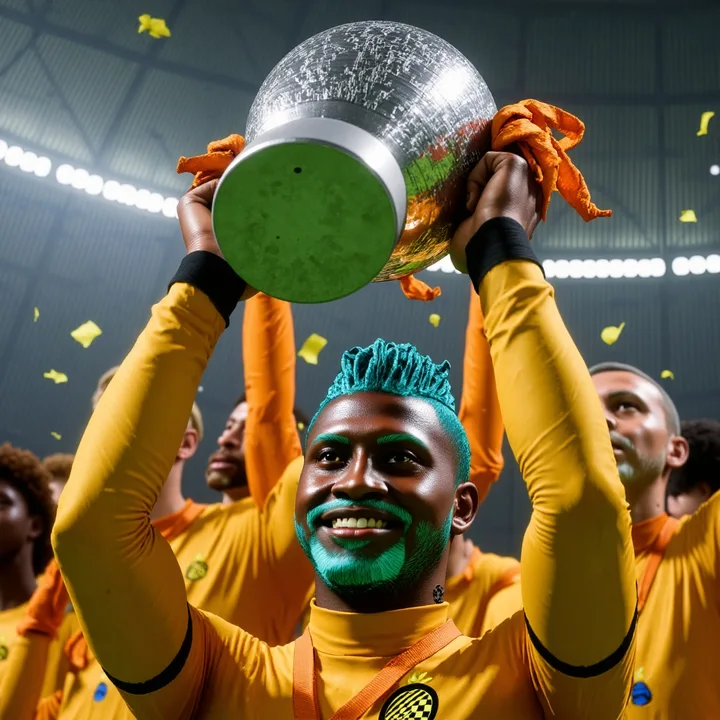 Trophy celebration graphic created for the centre-back virtual Pro