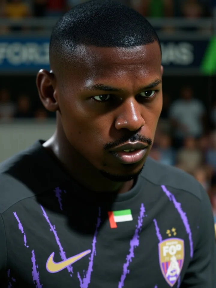 Editorial profile portrait of the central midfielder virtual Pro
