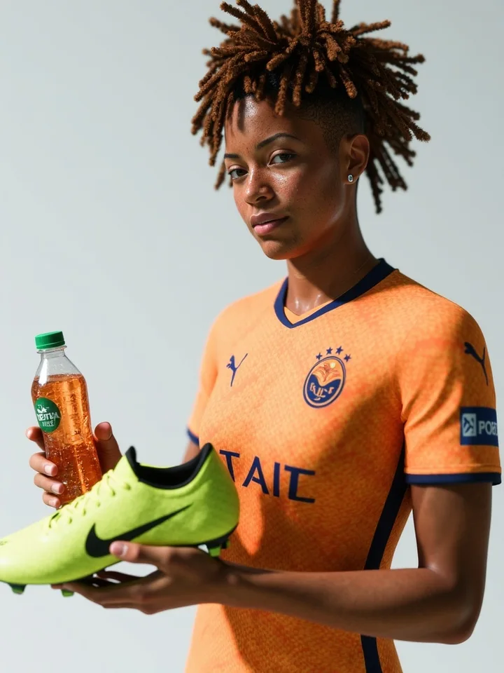 AI-generated football sponsorship graphic featuring a Pro Clubs player — example 4