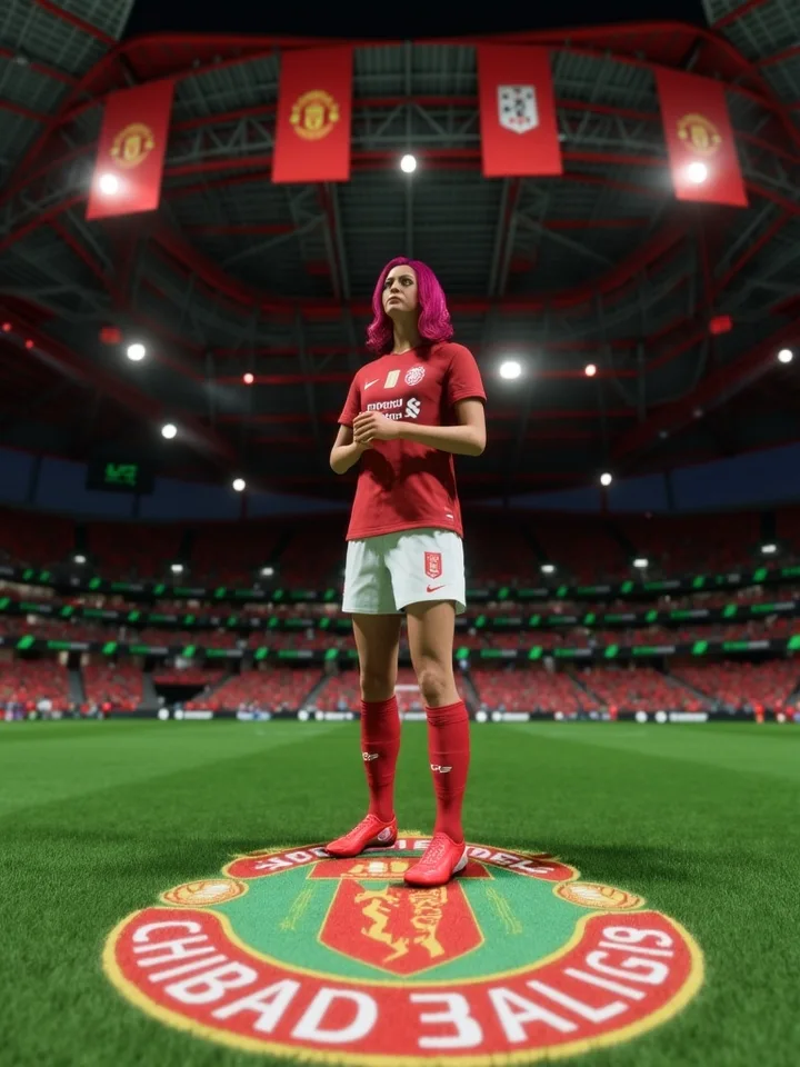 Full-body matchday graphic featuring the striker virtual Pro
