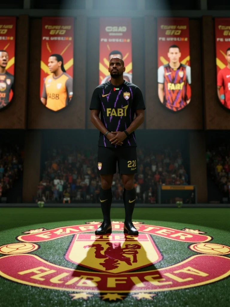 Full-body matchday graphic featuring the central midfielder virtual Pro