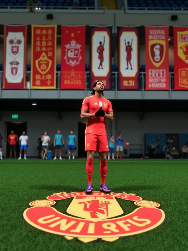 Full-body matchday graphic featuring the winger virtual Pro