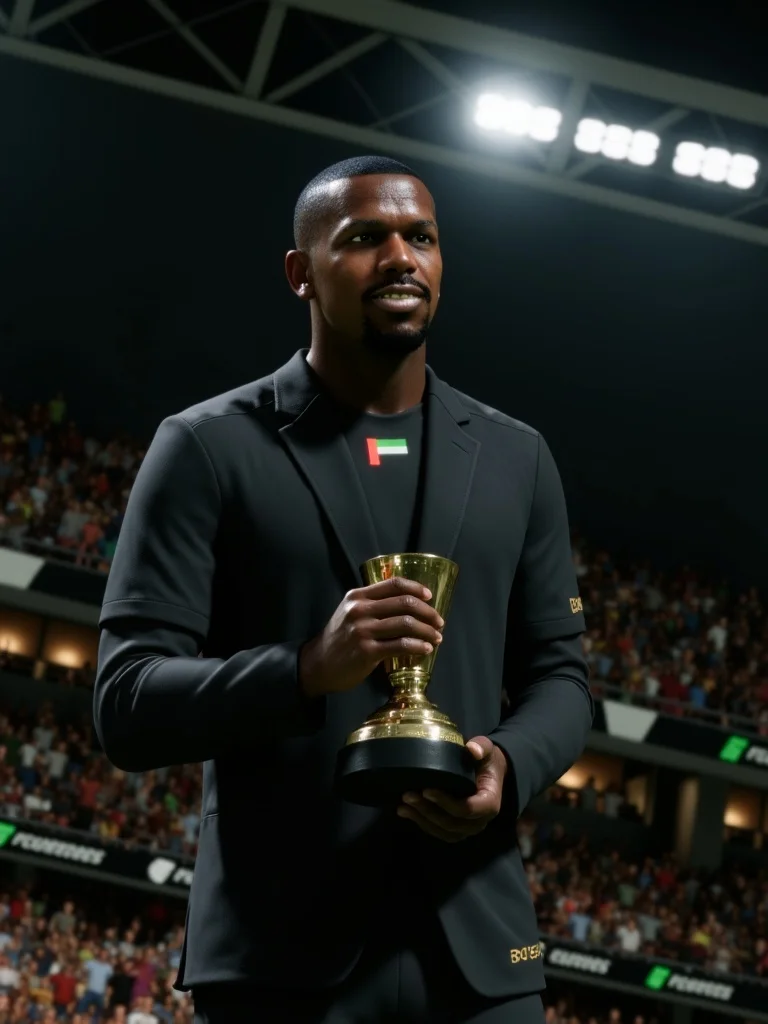Award graphic featuring the central midfielder virtual Pro